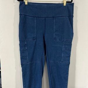 Blue Women's Jeggings utility cargo capri revolutionary tummy control
